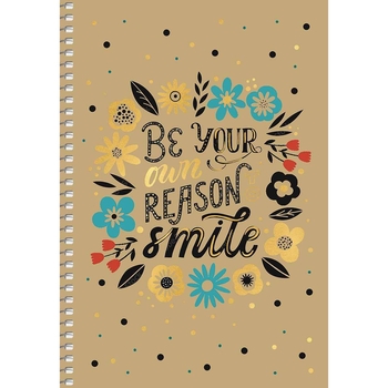 Тетрадь для записей Student А5, в клеточку, спираль, 96 л., Be your reason for your smile (A5-SC-096-6100K) - Pampik