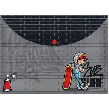 Папка-конверт Yes SubSurf, A4, с кнопкой (491757) - Pampik