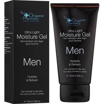 Легкий зволожуючий гель для шкіри обличчя The Organic Pharmacy Men Ultra Light Moisture Gel, 75 мл (491745) - Pampik