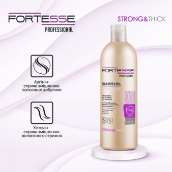 Зміцнюючий шампунь Fortesse Professional Strong&Thick для ослабленого волосся, схильного до випадіння, 400 мл - Pampik - 5