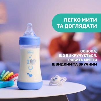 Пляшка для годування Chicco Perfect 5 Love пластикова,із силіконовою соскою, 240 мл (20223.21.40) - Pampik - 9