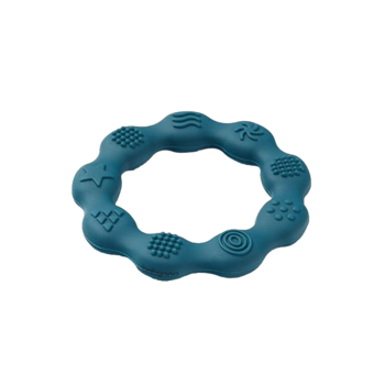 Прорезыватель для зубов BabyOno Кольцо, силиконовый, голубой (825/03) - Pampik