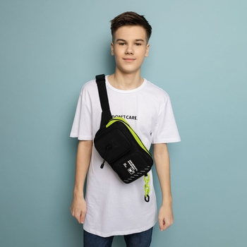 Сумка на пояс YES SP-31 Sense, 25х15,5x6 см, черная (559526) - Pampik - 2