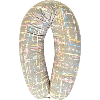 Подушка для беременных и кормления Papaella U-образной формы с пуговкой, 30х190 см, акварель бежевая - Pampik