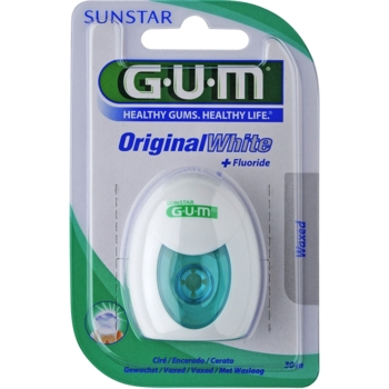 Зубна нитка GUM Original White Floss, вощена, з фторидом, 30 м - Pampik