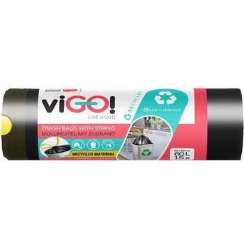 Пакеты для мусора с завязками viGO! Eco Garbage, 60 л, 15 шт. - Pampik