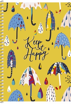 Тетрадь для записей Student А5, в клеточку, спираль, 80 л., Зонтики (A5-SC-080-6081K) - Pampik