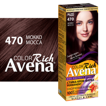 Cтійка крем-фарба для волосся Avena Rich Color мокко 470 133 мл - Pampik - 2