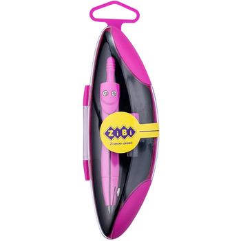 Циркуль ZiBi Kids Line Start Neon в твердому футлярі з запасним грифелем рожевий (ZB.5323NS-10) - Pampik
