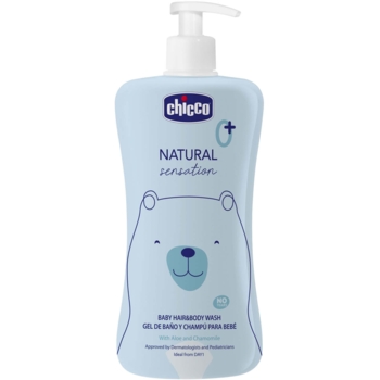 Гель-шампунь Chicco Natural Sensation Baby Hair & Body Wash Без слез с алоэ и ромашкой 500 мл (11517.00) - Pampik