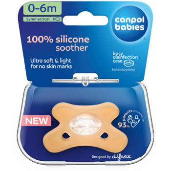 Силиконовая симметричная пустышка Canpol babies, 0-6 месяцев, оранжевый (24/001_ora) - Pampik