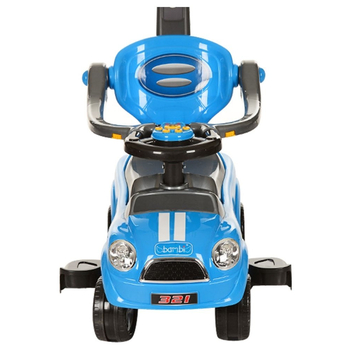 Машинка-толокар 2 в 1 Bambi Z 321-12, с родительской ручкой, синяя (23839) - Pampik - 3