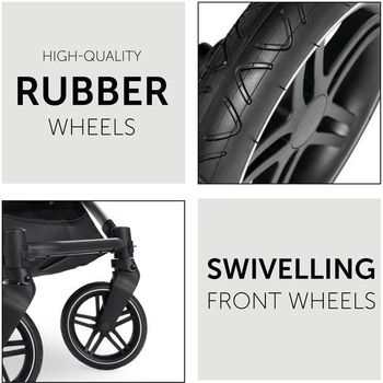 Универсальная коляска 2 в 1 Hauck Vision X Set Melange Black, черная (16523-2) - Pampik - 5