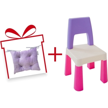 Комплект Poppet Color Pink: стілець + подушка на стілець 55x28x28 см (PP-003P-G) - Pampik
