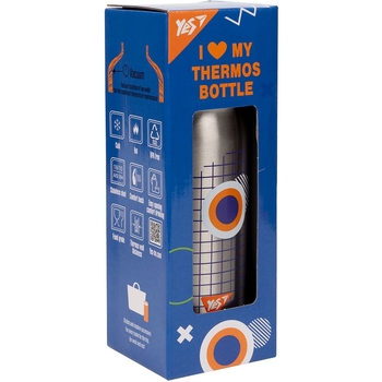 Термос Yes Erudite, 350 мл, серебристый с синим (707960) - Pampik - 3