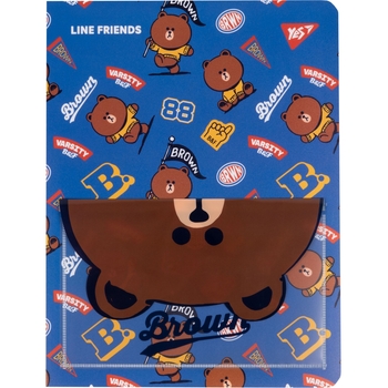 Папка Yes Line Friends Brown, А4, с 20 файлами (492109) - Pampik