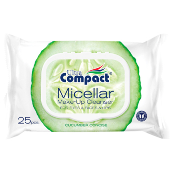Вологі серветки для зняття макіяжу Ultra Compact Міцелярні, 25 шт. - Pampik