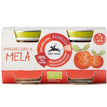 Фруктове пюре Alce Nero Яблуко, 160 г (2шт. х 80 г) - Pampik