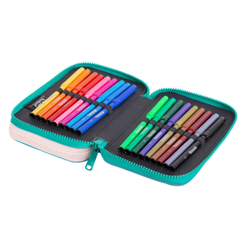 Пенал з наповненням CoolPack Jumper 2, 2 відділення, 19,5х12,5х4 см, блакитний (E66536) - Pampik - 3