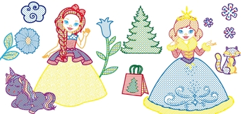 Водяна розмальовка Кристал Бук Подружки, з кольоровим контуром, 12 сторінок (F00023297) - Pampik - 3