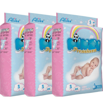 Підгузки Mimzi Premium S (3-6 кг), 252 шт. (3 уп. по 84 шт.) - Pampik