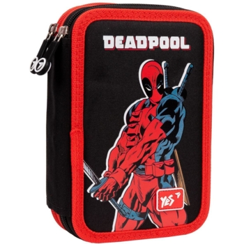 Пенал жесткий Yes HP-01 Marvel Deadpool, 13х21х4 см, черный с красным (533128) - Pampik