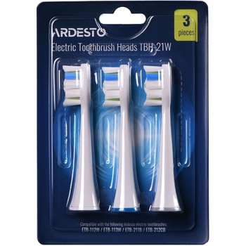Насадки для электрических зубных щеток Ardesto TBH-21W, белые, 3 шт. - Pampik