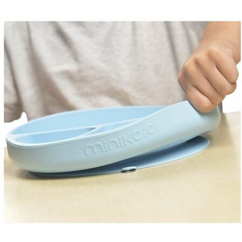 Тарілка секційна MinikOiOi Portions Mineral Blue, на присосці, силіконова (101050003) - Pampik - 2