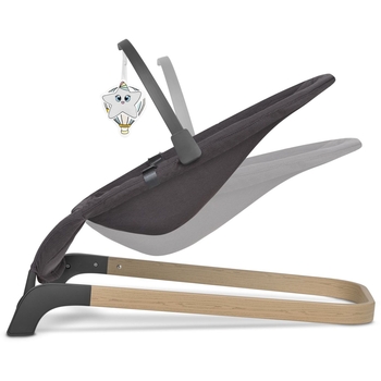 Шезлонг-гойдалка Lionelo June Grey Stone з ігровою дугою, сірий - Pampik - 4