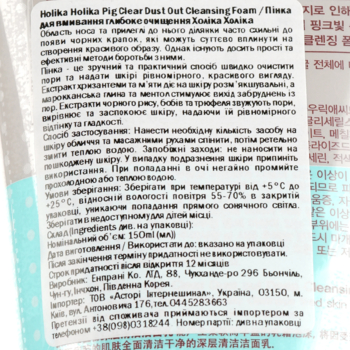 Пенка для умывания Holika Holika Pig Clear Dust Out Cleansing Foam 150 мл - Pampik - 3
