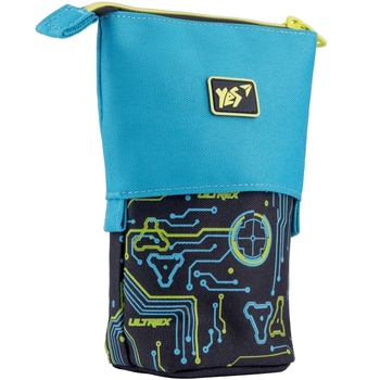 Пенал-подставка Yes PH-M2 Ultrex, 18,5х13,5х6 см, черный с бирюзовым (532911) - Pampik