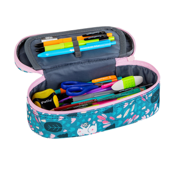 Пенал на блискавці CoolPack Campus, з органайзером, 23x9x5 см, блакитний (E62536) - Pampik - 2