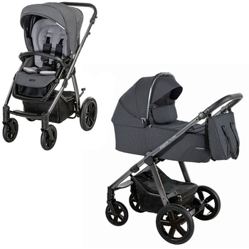 Коляска Espiro Husky XL 2022 203 Graphite, універсальна 2 в 1, графітова (205095) - Pampik