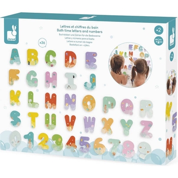 Набір для купання Janod Цифри та букви, 36 елементів (J04709) - Pampik - 8