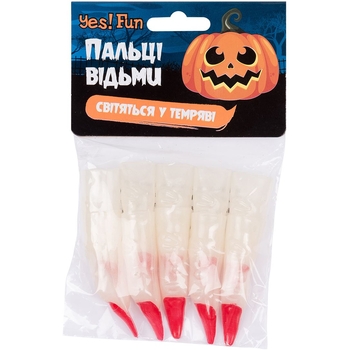 Аксессуар Yes! Fun Хэллоуин Пальцы ведьмы, светящиеся в темноте (973655) - Pampik