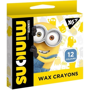 Олівці Yes Minions, воскові, 12 кольорів (590140) - Pampik