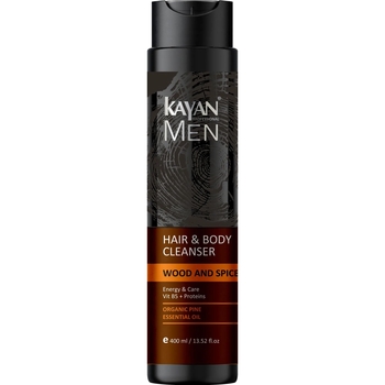 Очищающий гель для волос и тела Kayan Professional Men Hair & Body Cleanser 400 мл - Pampik
