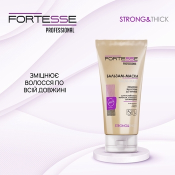 Зміцнююча бальзам-маска Fortesse Professional Strong & Thick для ослабленого волосся, схильного до випадіння, 200 мл - Pampik - 2