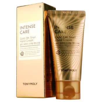 Крем для рук Tony Moly Intense Care Gold 24K Snail, с муцином улитки и золотом, 60 мл - Pampik