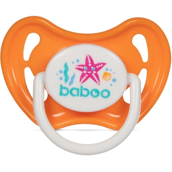 Пустышка круглая Baboo Sea Life, силиконовая, 6+ мес., оранжевая (5-028) - Pampik