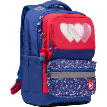 Рюкзак Yes S-30 Juno XS Heart beat, малиновый с синим (558211) - Pampik - 2