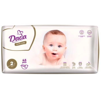 Підгузки на липучках Dada Elite Care 2 (3–5 кг), 45 шт. - Pampik