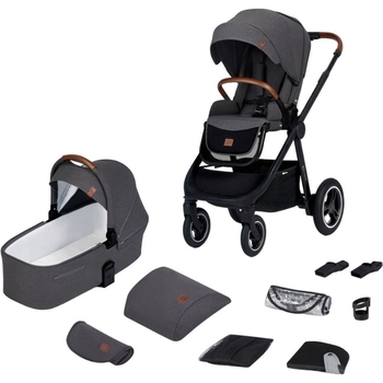 Универсальная коляска 2 в 1 Kinderkraft Everyday 2 Dark Gray Black Frame темно-серая (00-00305225) - Pampik