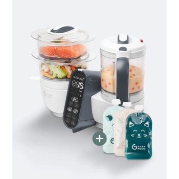 Пароварка-блендер Babymoov Nutribaby + 15 паучів для пюре, white (A001117_BF1) - Pampik - 5