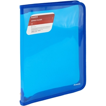 Папка об'ємна на блискавці Axent А4 прозора синя (1801-22-A) - Pampik