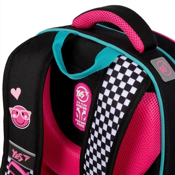 Рюкзак шкільний Yes S-91 Lovely Smile, черный с малиновым (559390) - Pampik - 5