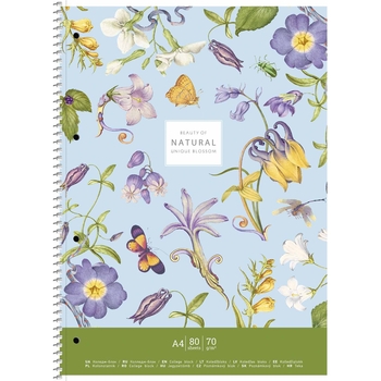 Колледж-блок Student, А4+, в клеточку, спираль, 80 л., голубой (A4-080-6705K) - Pampik