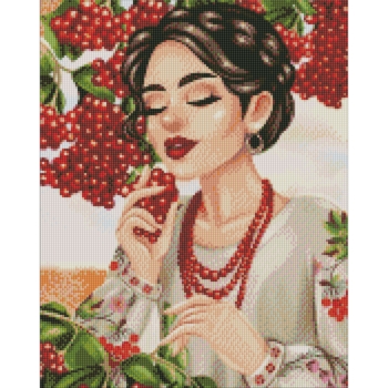 Набір з алмазною мозаїкою Ідейка Червона калина, 50х40 см (AMO7404) - Pampik