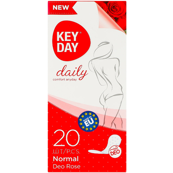 Щоденні гігієнічні прокладки Key Day Daily Normal Deo Троянда 20 шт. - Pampik