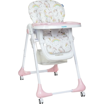 Стульчик для кормления Bambi M 3233 Unicorn Pink, розовый (23102) - Pampik